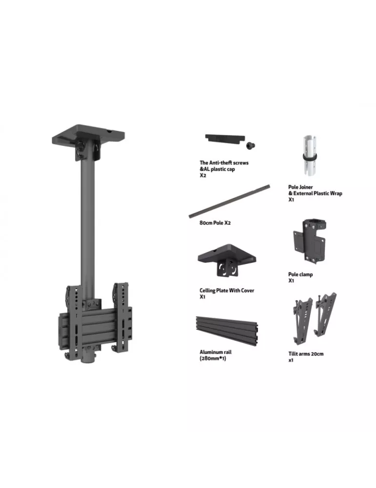MULTIBRACKETS 2321 Multibrackets Menu Board Mount Pro MBC1X1U VESA 200 - Pantalla de 24 -43  VESA Max 200x200 MULTIBRACKETS MU