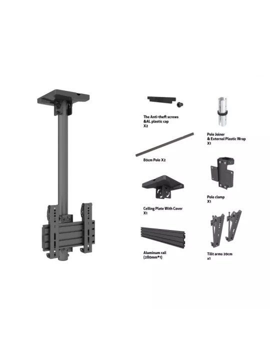 MULTIBRACKETS 2321 Multibrackets Menu Board Mount Pro MBC1X1U VESA 200 - 24 -43  screen VESA Max 200x200 MULTIBRACKETS MUL2321