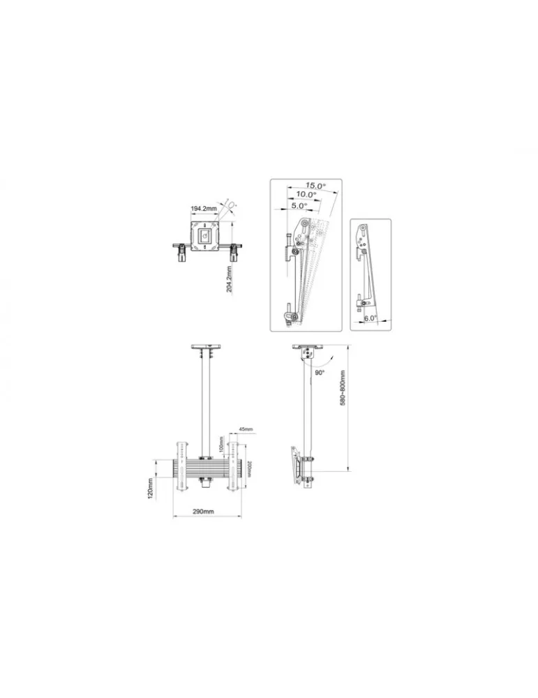 MULTIBRACKETS 2321 Multibrackets Menu Board Mount Pro MBC1X1U VESA 200 - 24 -43  screen VESA Max 200x200 MULTIBRACKETS MUL2321