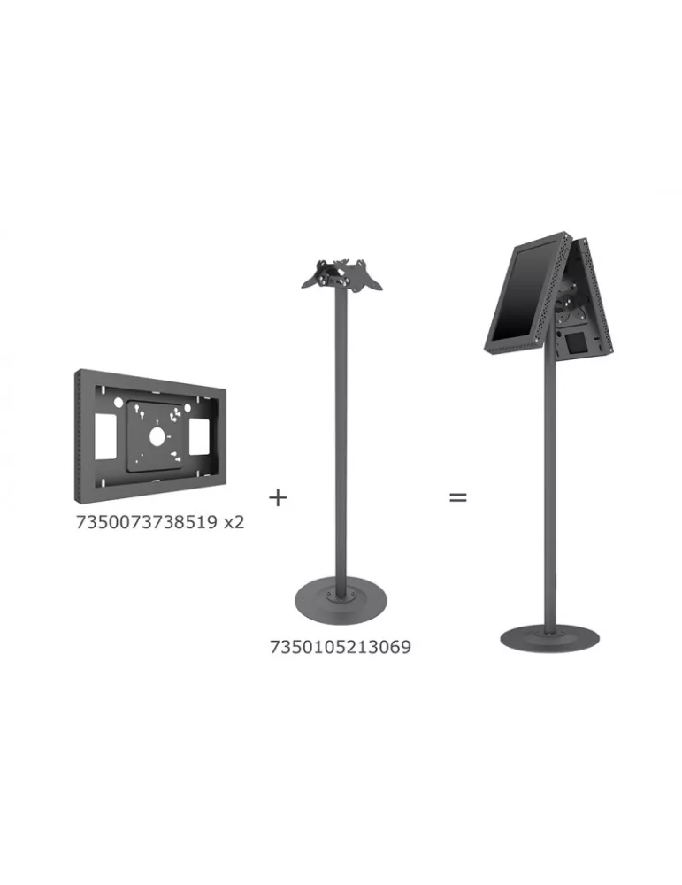 MULTIBRACKETS 3069 Floor stand Multibrackets Serie M Pro Single Pole Floorbase B2B - 2 screens 7 -30  VESA Max 100x100 MULTIBR