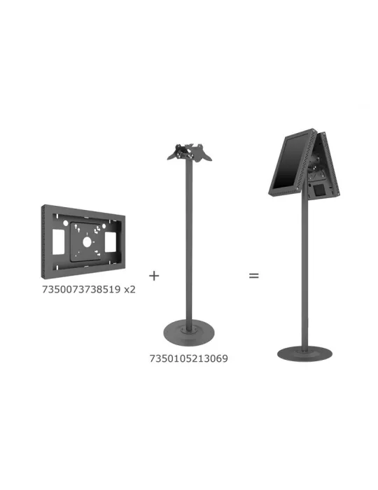 MULTIBRACKETS 3069 Floor stand Multibrackets Serie M Pro Single Pole Floorbase B2B - 2 screens 7 -30  VESA Max 100x100 MULTIBR