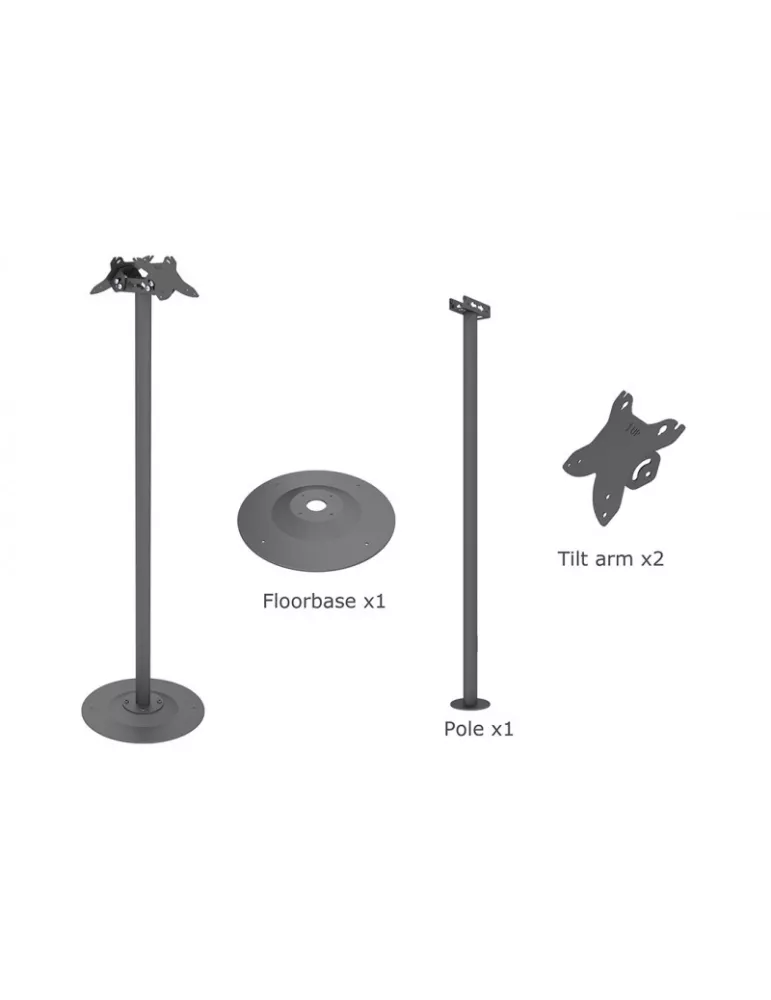 MULTIBRACKETS 3069 Support sol Multibrackets Serie M Pro Single Pole Floorbase B2B - 2 écrans 7"-30" VESA Max 100x100