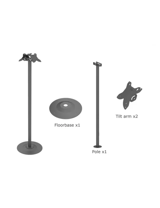 MULTIBRACKETS 3069 Support sol Multibrackets Serie M Pro Single Pole Floorbase B2B - 2 écrans 7"-30" VESA Max 100x100