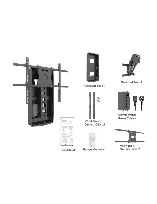 MULTIBRACKETS 5926 Support mural motorisé Multibrackets Motorized Recessed Pull Down Full Motion Flexarm - écran 32"-86" VESA M