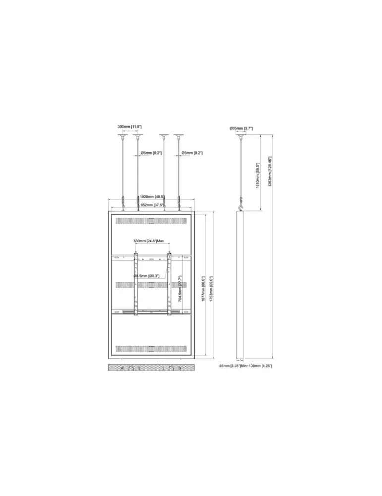 MULTIBRACKETS 3731 Gehäuse mit Schlingen Multibrackets Enclosure 75  Wire Medium Black - 75  Bildschirm VESA Max 600x400 MULTI