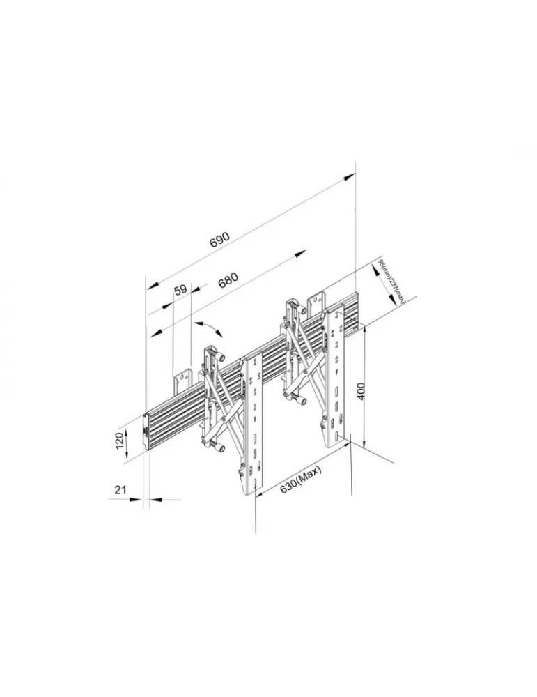 MULTIBRACKETS 4115 Videowall Push-Pull Wallmount Pro MBW1U REF  MULTIBRACKETS MUL4115 | MusicGoodDeal