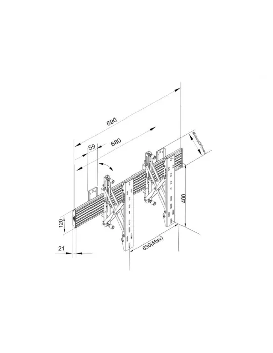 MULTIBRACKETS 4115 Videowall Push-Pull Wallmount Pro MBW1U REF  MULTIBRACKETS MUL4115 | MusicGoodDeal