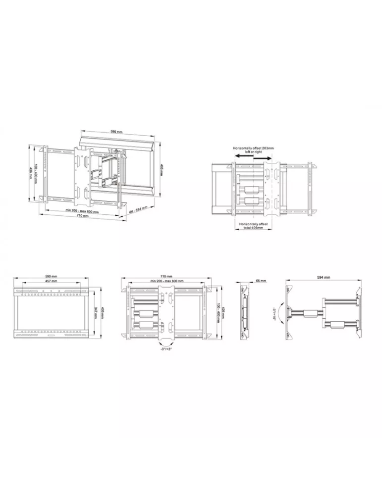 MULTIBRACKETS 2857 Soporte articulado de pared Multibrackets FlexArm Pro Single HD Offset para pantallas de 40 -75  - Peso 50k