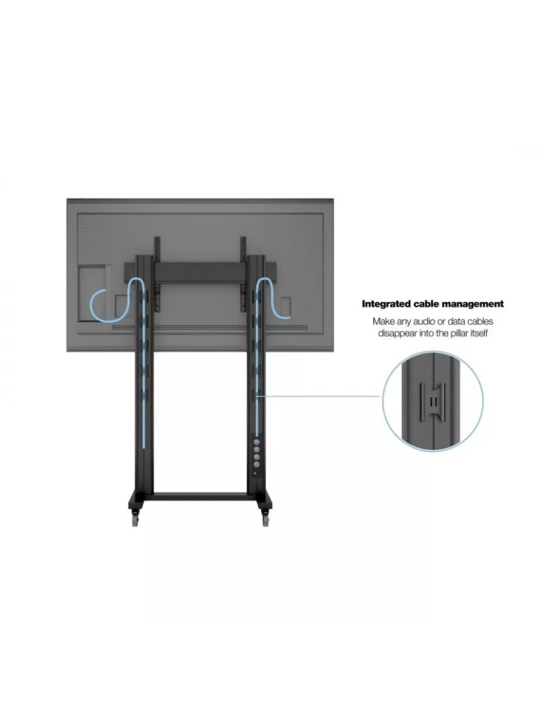MULTIBRACKETS 2753 Support mobile Multibrackets Public Display Stand 210 Dual Pillar Wheelbase Black - écran 70"-110" VESA Max 