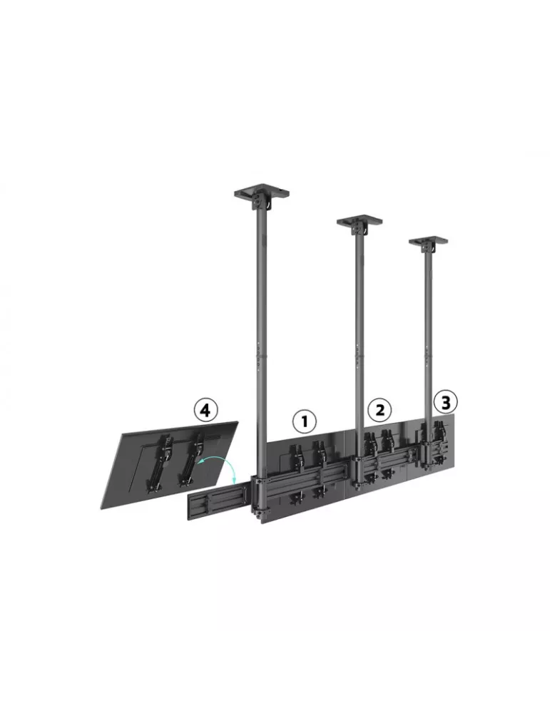 MULTIBRACKETS 6053 Deckenhalterung Multibrackets Ceiling Mount Pro MBC4X1U - 4 Bildschirme 32 -50  VESA Max 300x300 MULTIBRACK