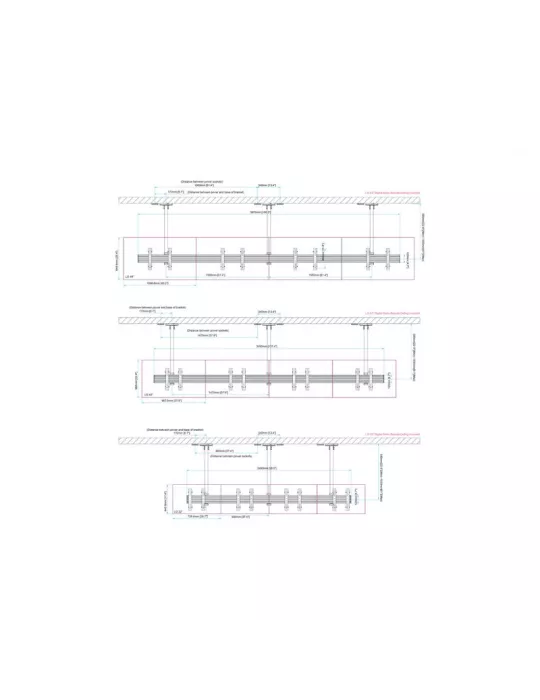 MULTIBRACKETS 6053 Support plafond Multibrackets Ceiling Mount Pro MBC4X1U - 4 screens 32 -50  VESA Max 300x300 MULTIBRACKETS