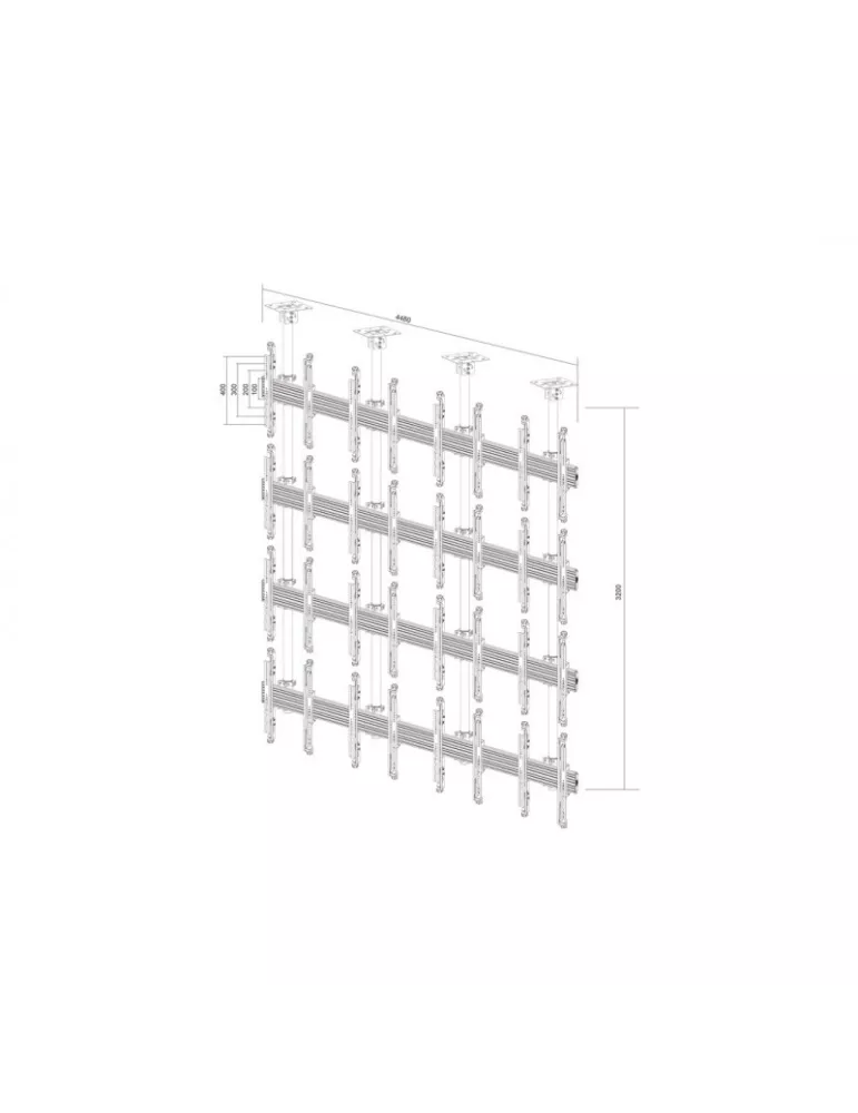 MULTIBRACKETS 7864 Adjustable Ceiling Mount Multibrackets MBC4X4U Ceiling Mount Pro - 16 screens 32 -65  VESA Max 600x400 MULT