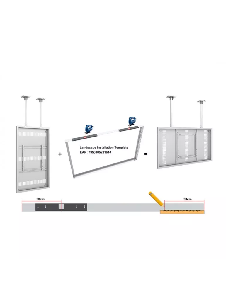 MULTIBRACKETS 5810 Ceiling support with Multibrackets Enclosure 75  Ceiling Medium White - 75  screen VESA Max 600x400 MULTIBR