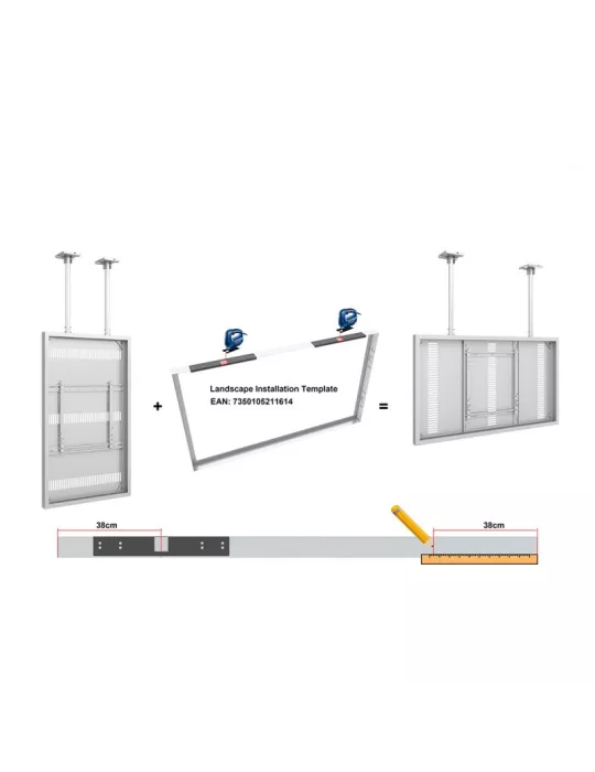 MULTIBRACKETS 5810 Ceiling support with Multibrackets Enclosure 75  Ceiling Medium White - 75  screen VESA Max 600x400 MULTIBR