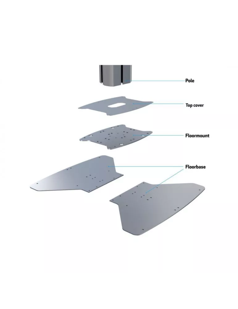MULTIBRACKETS 9796 Embase en acier a fixer au sol Multibrackets Public Display Floorstand Base B2B Silver
