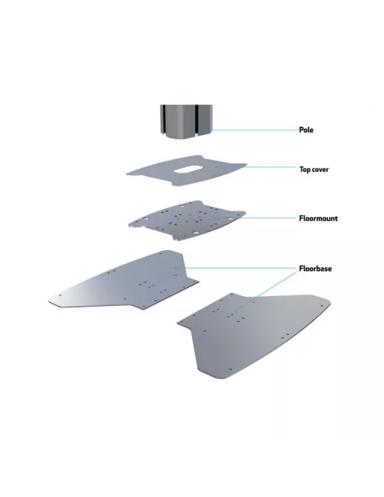MULTIBRACKETS 9796 Embase en acier a fixer au sol Multibrackets Public Display Floorstand Base B2B Silver