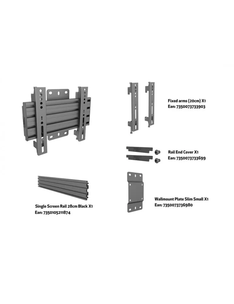 MULTIBRACKETS 6997 Multibrackets Wallmount Pro MBW1U Fixed 200 Negro - Pantalla 17-42  VESA Max 200x200 MULTIBRACKETS MUL6997