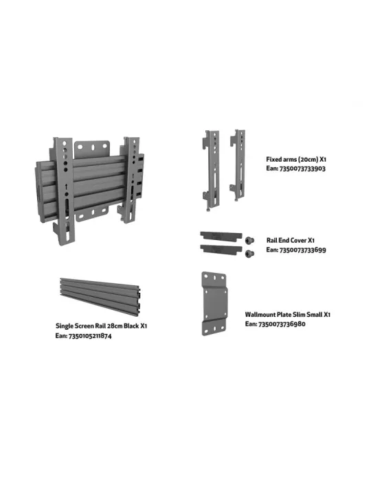 MULTIBRACKETS 6997 Support mural fixe Multibrackets Wallmount Pro MBW1U Fixed 200 Black - écran 17-42" VESA Max 200x200