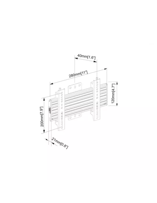 MULTIBRACKETS 6997 Support mural fixe Multibrackets Wallmount Pro MBW1U Fixed 200 Black - écran 17-42" VESA Max 200x200