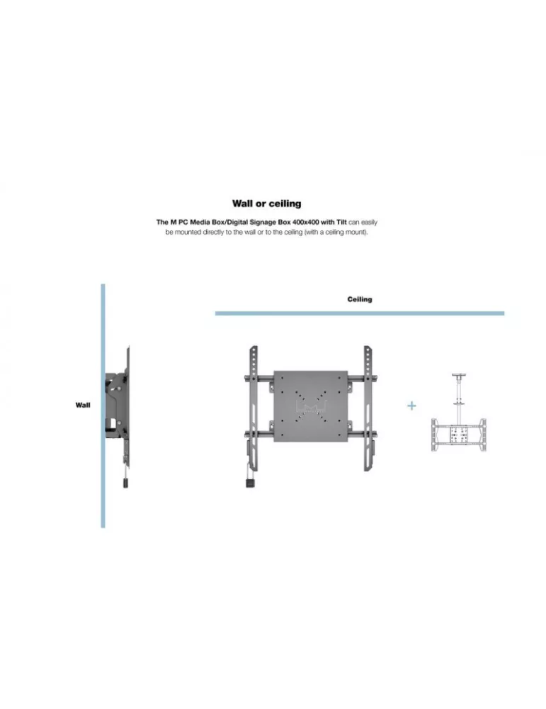 MULTIBRACKETS 1831 Support mural avec boîtier de stockage Multibrackets PC Box Digital Signage Box with Tilt wallmount - VESA