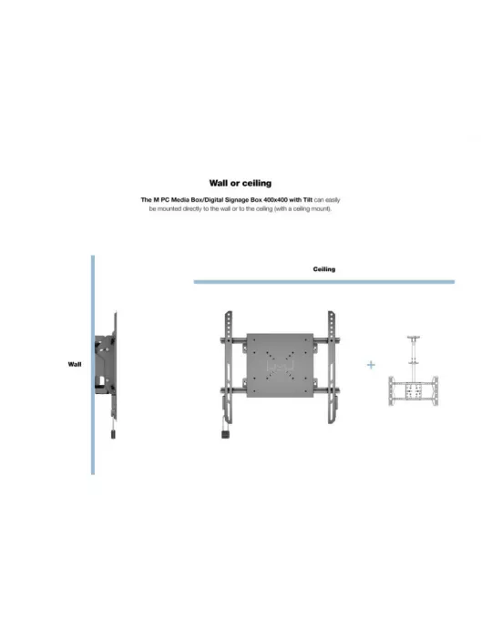 MULTIBRACKETS 1831 Support mural avec boîtier de stockage Multibrackets PC Box Digital Signage Box with Tilt wallmount - VESA