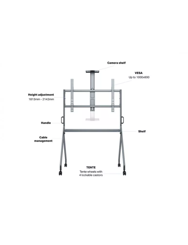 MULTIBRACKETS 4172 Support mobile visioconférence Multibrackets Collaboration FLoorstand écran 50" - 86" VESA Max 1000x600
