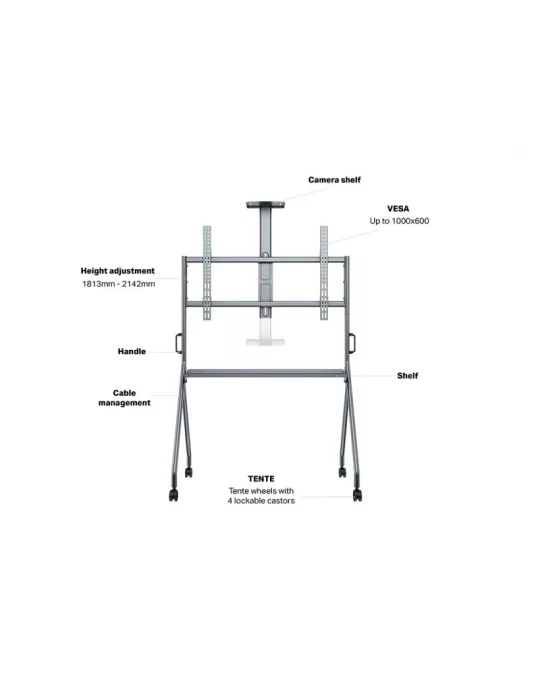 MULTIBRACKETS 4172 Support mobile visioconférence Multibrackets Collaboration FLoorstand écran 50" - 86" VESA Max 1000x600