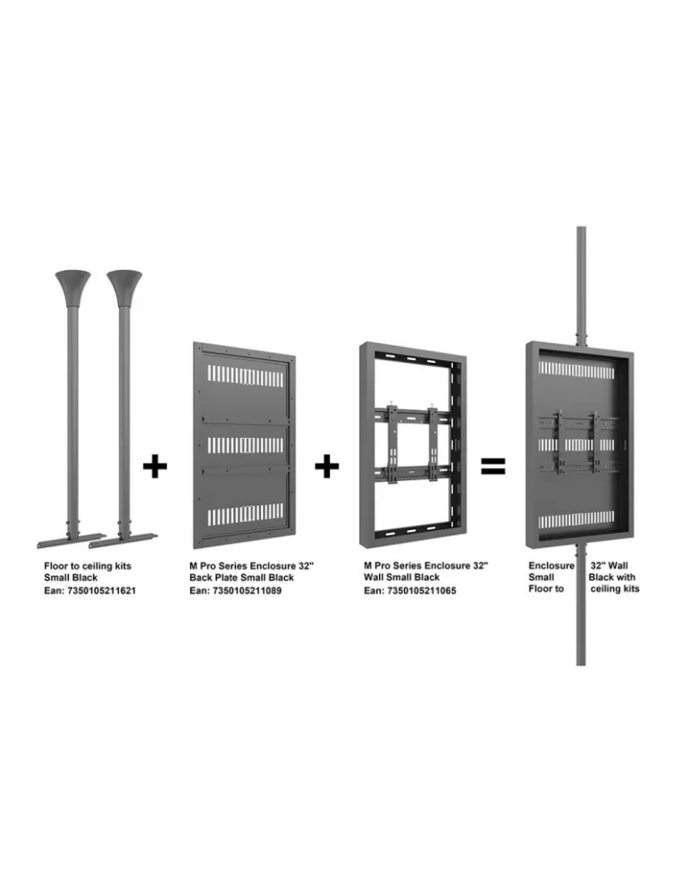MULTIBRACKETS 1621 Support plafond Multibrackets Floor to Ceiling Kit Small Black - écran 32" -43"