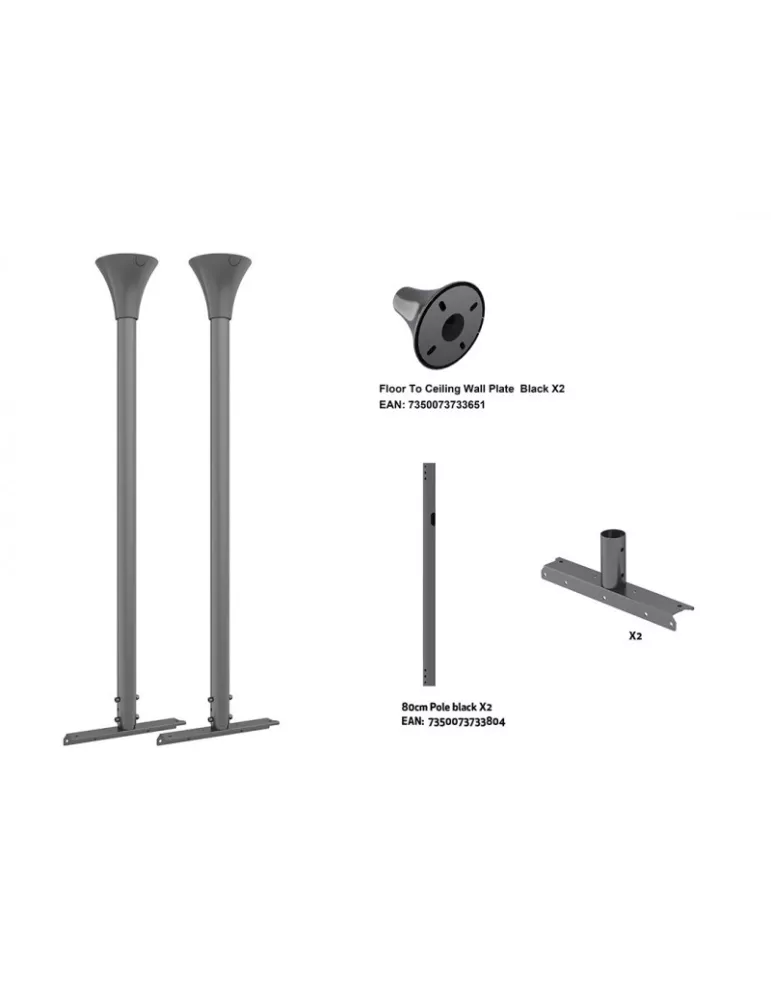 MULTIBRACKETS 1621 Support plafond Multibrackets Floor to Ceiling Kit Small Black - écran 32  -43  screen MULTIBRACKETS MUL162