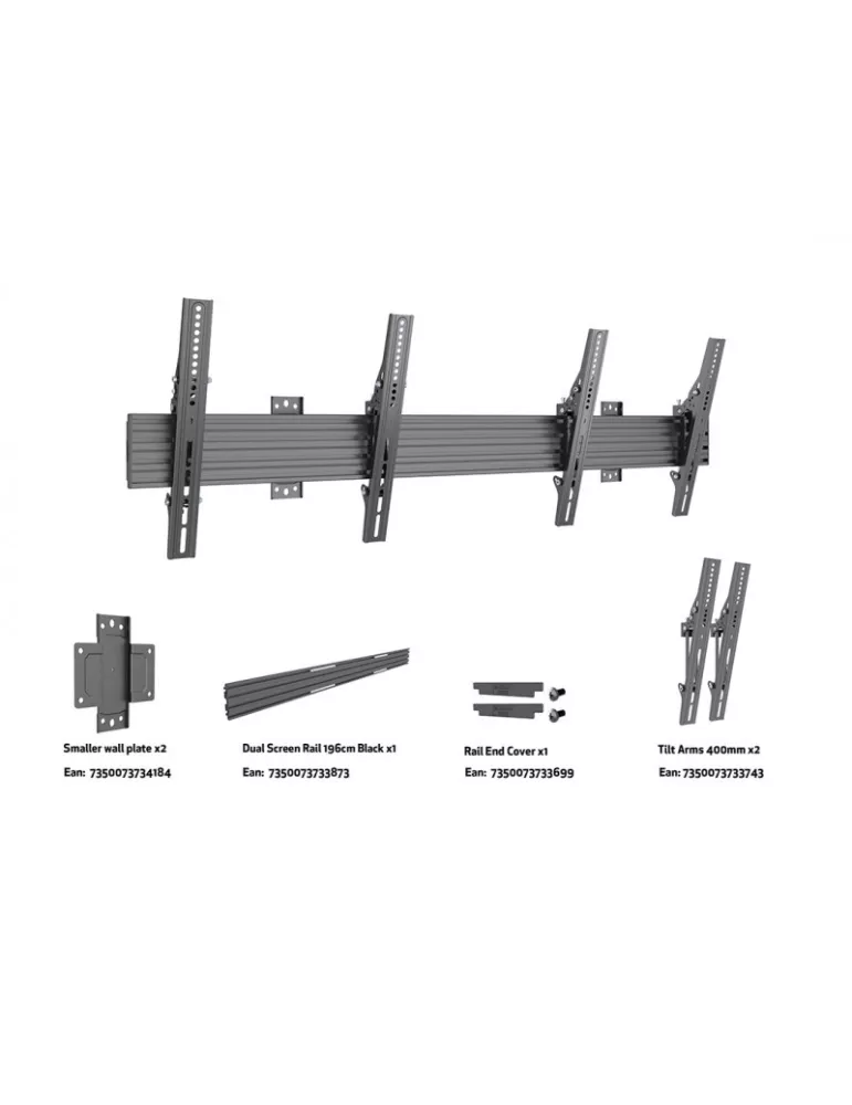 MULTIBRACKETS 4061 Multibrackets Wallmount Pro MBW2U Inclinación Negro - 2 pantallas 40 -75  VESA Max 600x400 MULTIBRACKETS MU