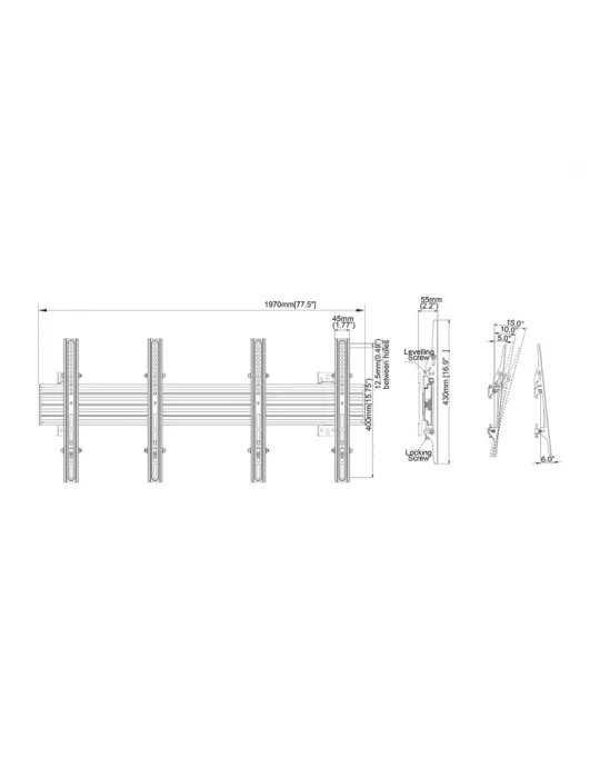 MULTIBRACKETS 4061 Tilting wall mount Multibrackets Wallmount Pro MBW2U Tilt Black - 2 screens 40 -75  VESA Max 600x400 MULTIB