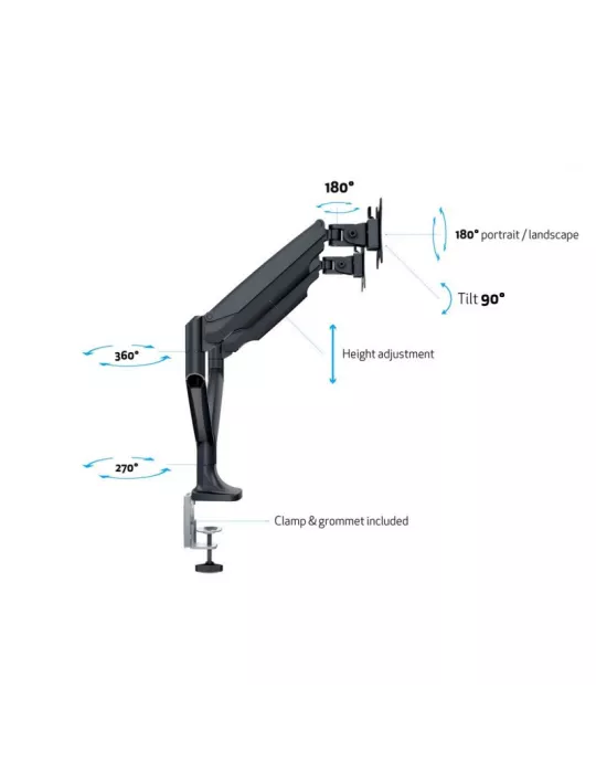 MULTIBRACKETS 3286 Table support Multibrackets Deskmount Gas Spring Dual - 2 screens 15  - 30  VESA Max 100x100 MULTIBRACKETS