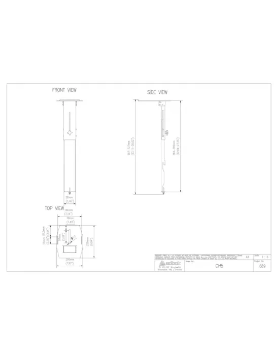 EDBAK CH5 Support caméra de visioconférence   pour TR1/2/3 - Pour 65' & 75'