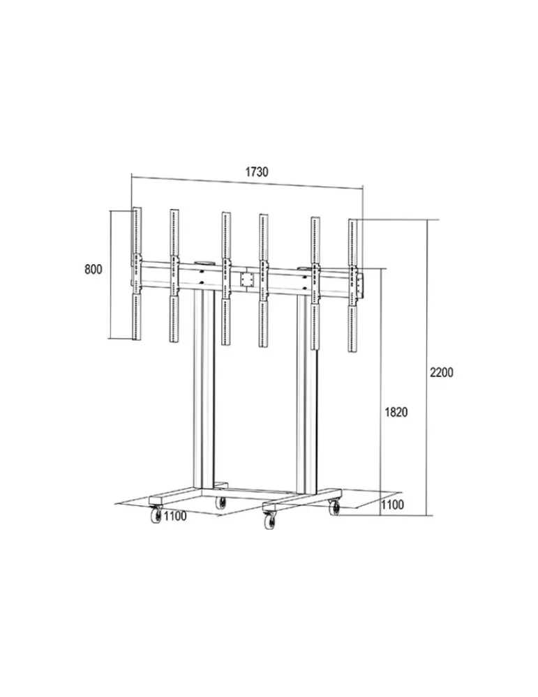 MULTIBRACKETS 1800 Soporta modo móvil retrato Multibrackets Public Video Wall Stand - 3 pantallas 40 -55  VESA Max 800x400 MUL