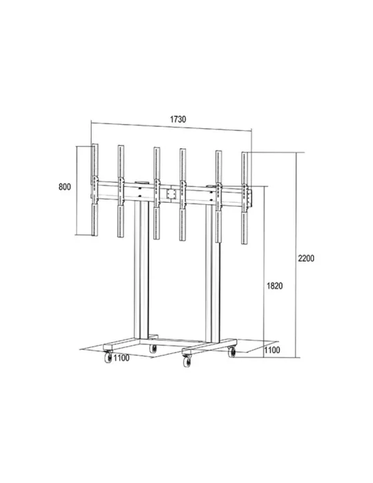 MULTIBRACKETS 1800 Support mobile mode portrait Multibrackets Public Video Wall Stand - 3 screens 40 -55  VESA Max 800x400 MUL