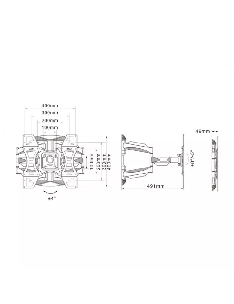 MULTIBRACKETS 5266 VESA wall mount Flexarm Full Motion Dual 400x400 Ref   MULTIBRACKETS MUL5266 | MusicGoodDeal