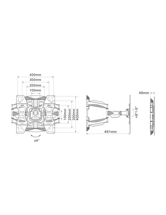 MULTIBRACKETS 5266 VESA wall mount Flexarm Full Motion Dual 400x400 Ref   MULTIBRACKETS MUL5266 | MusicGoodDeal