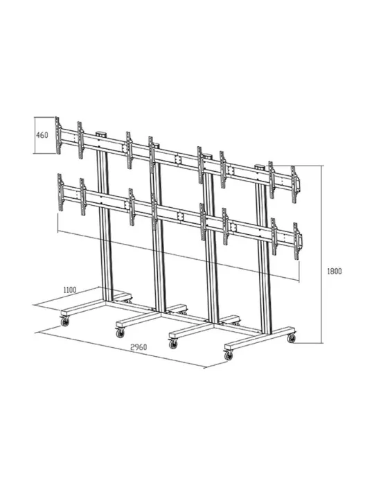 MULTIBRACKETS 1794 Support sol mobile Multibrackets Public Video Wall Stand - 8 écrans 40"-55" VESA Max 800x400