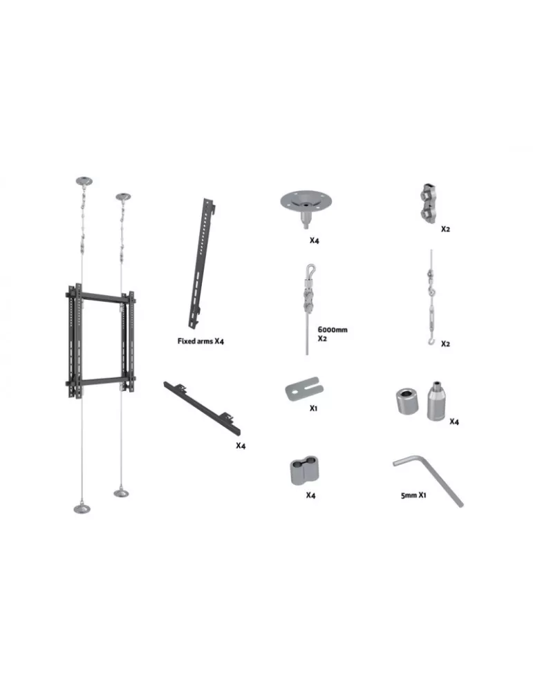 MULTIBRACKETS 7062 Eslingas para pantallas Multibrackets Wire 6000 Back to Back - 2 pantallas VESA Max 400x600 MULTIBRACKETS M
