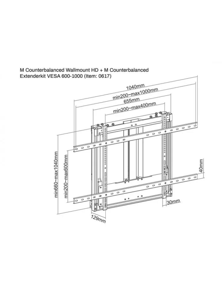 MULTIBRACKETS 0617 Kit d'extension contrebalancé Multibrackets Counterbalanced Exterderkit VESA 600-1000