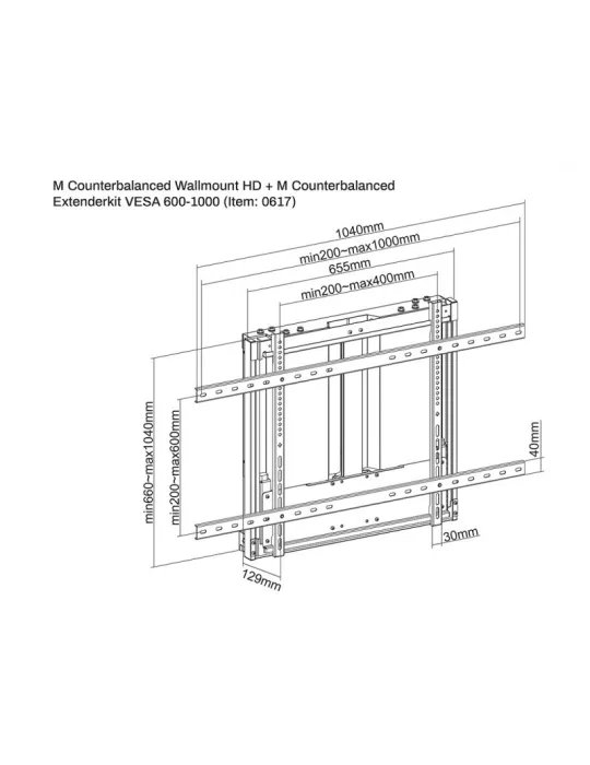 MULTIBRACKETS 0617 Kit d'extension contrebalancé Multibrackets Counterbalanced Exterderkit VESA 600-1000