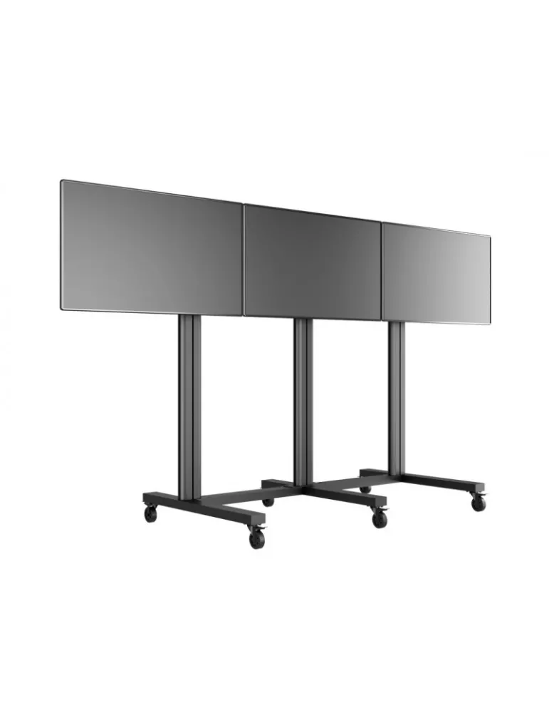 MULTIBRACKETS 9789 Support sol mobile Multibrackets Public Video Wall Stand - 2 à 3 écrans 40-75" VESA Max 800x400