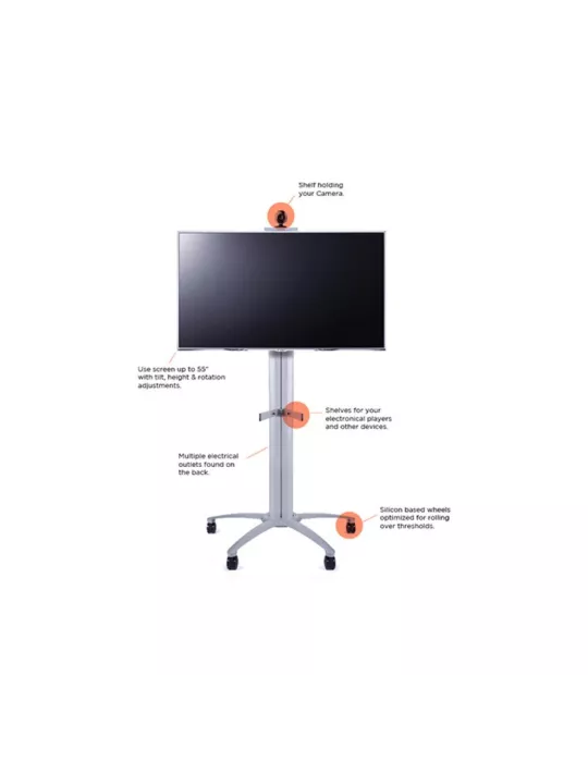 MULTIBRACKETS 5385 Soporte móvil pivotante Multibrackets Public Display Stand 145 Single Silver - écran 46 -63  VESA Max 800x5