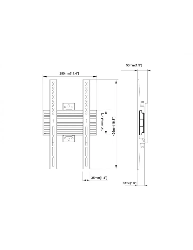 MULTIBRACKETS 5377 Support mural fixe Multibrackets Wallmount Pro MBW1UP - écran 40"-65" VESA Max 200x400