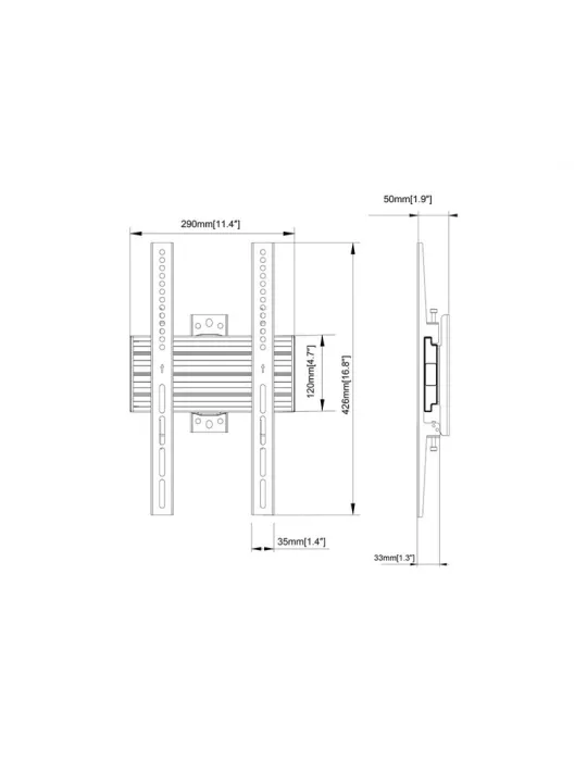 MULTIBRACKETS 5377 Feste Wandhalterung Multibrackets Wallmount Pro MBW1UP - 40 -65 -Bildschirm VESA Max 200x400 MULTIBRACKETS