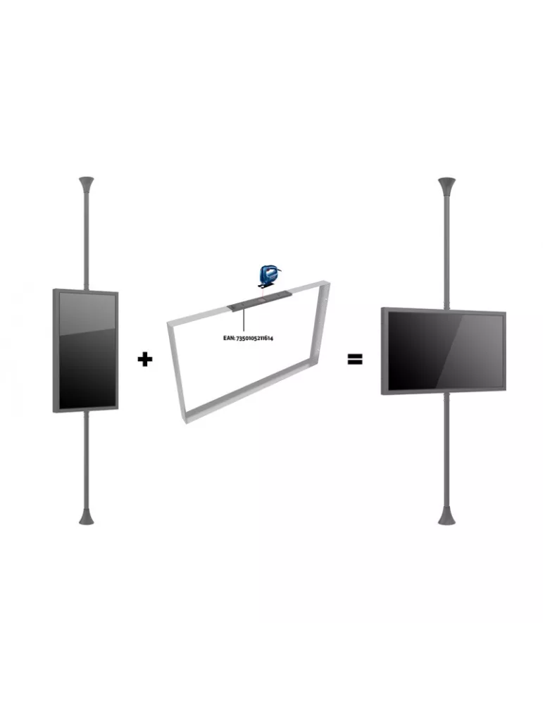 MULTIBRACKETS 5711 Support sol plafond avec caisson Multibrackets Recinto 65  Floor to Ceiling Medium Negro - Pantalla 65  VES