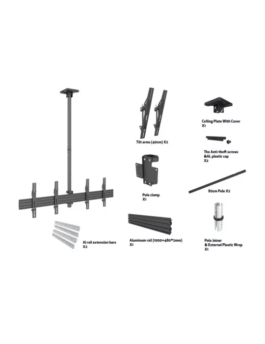 MULTIBRACKETS 3460 Ceiling mount Multibrackets MBC2X1U Ceiling Mount Pro - 2 screens 40 -65  VESA Max 600x400 MULTIBRACKETS MU