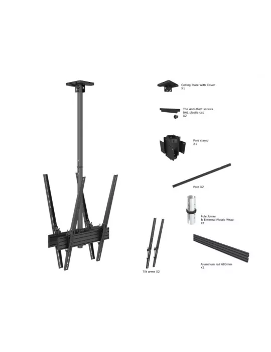 MULTIBRACKETS 6256 Support plafond 2x ecrans Multibrackets Ceiling Mount Pro MBC1UX2PHD REF  MULTIBRACKETS MUL6256 | MusicGood