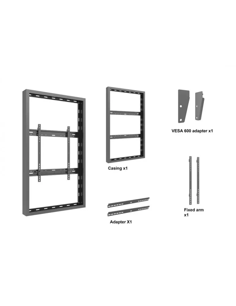MULTIBRACKETS 6121 Frame for 55  monitor Multibrackets Enclosure 55  High Brightness Wall Medium Black - 55  screen VESA Max 6