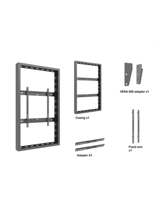 MULTIBRACKETS 6121 Marco para monitor de 55  Carcasa Multibrackets 55  Alto Brillo Pared Mediana Negro - Pantalla 55  VESA Max